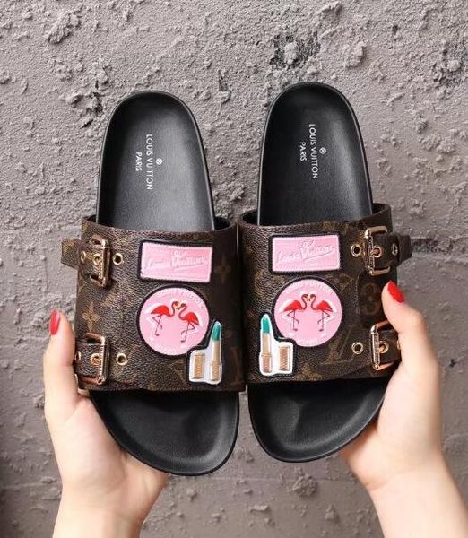 

New Fashion Women's Flats Casual sandals Real Leather Beach slippers Shoes woman Sandals Summer female Peep Toe sandals 19#19