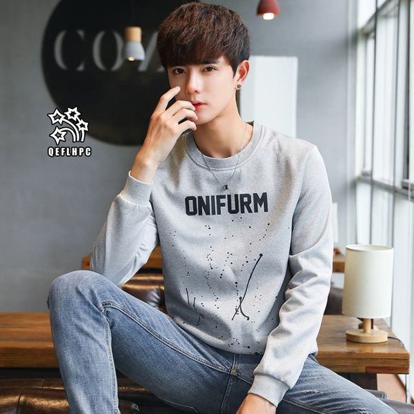 

autumn winter keep warm fashion casual men coat sweater long sleeves men hoodies & sweatshirts men clothing circular collar pullover ay67, Black