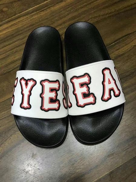 

fashion men women designer brand sandals pvc upper flat heel size eu36-45, Black