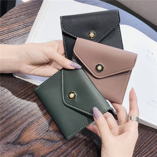 

women's change folder wallet female short paragraph japanese korean version of the small fresh student mini coin purse wallet, Red;black