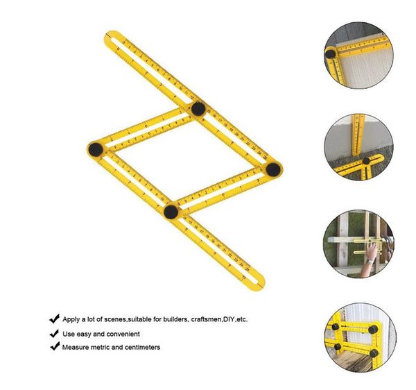 Strumenti di misurazione 8 foto Trova simili Set di 22 righelli strumento manuale Pratica scala metrica in plastica pieghevole a quattro multifunzionale