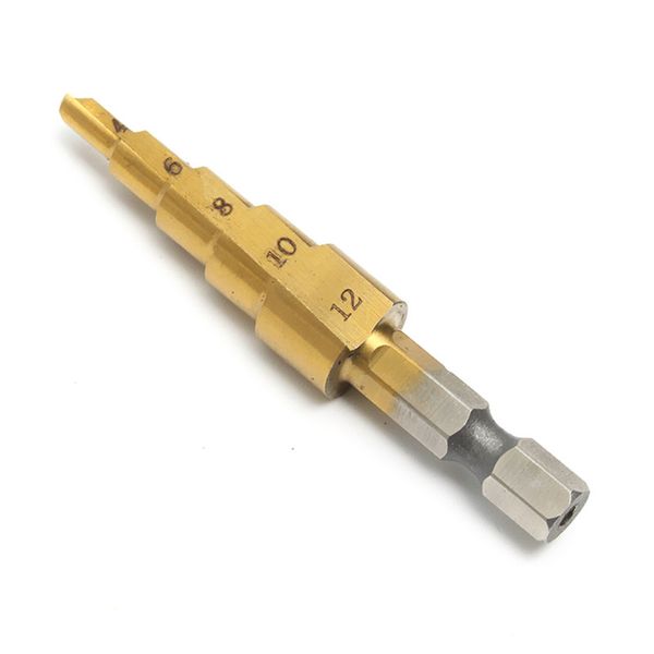 3PC Sechskant Stufenbohrer HSS Titanium kegelbohrer Löcher Holz Tools Mit beutel