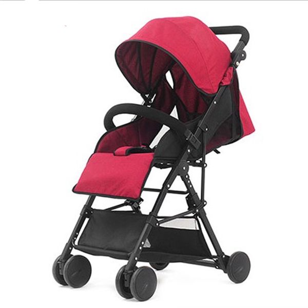 

new ultralight baby stroller folding bording cotton linen high landscape baby umbrella four-wheeled trolley children safe car