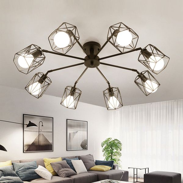 

vintage chandeliers multiple rod wrought iron ceiling lamp e27 bulb living room lamparas for home lighting fixtures