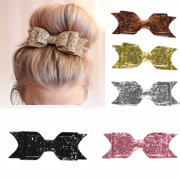 

hair clip women baby girl 12cm big glitter hair bow kids hairpins clip for children accessories toddler headwear