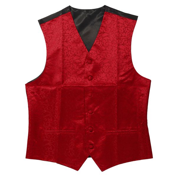 

new mens swirl wedding waistcoat (red 3xl/uk 46, Black;white