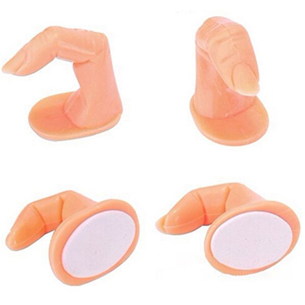 

2pcs plastic fake fingers practice manicures false nail fake finger with nail for training art false tips display tool, Red;gold