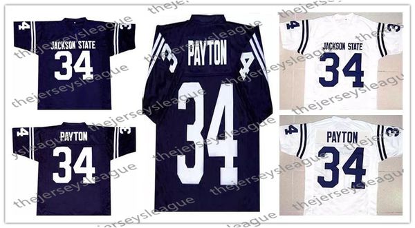 

NCAA Jackson State Tigers #34 Walter Payton Stitched Navy Blue JSU Chicago White Vintage College Football Jerseys S-4XL Free Shopping