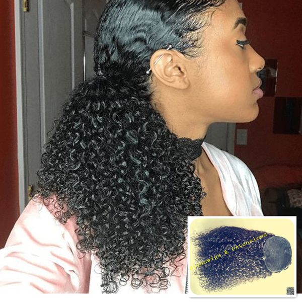 African American Malaysian 3c Curly Clip In Hair Extensions Real