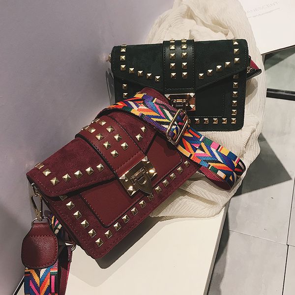 

New Fashion Ribbons Rivet bags for women cross body bags high quality ladies shoulder bags Daka//8