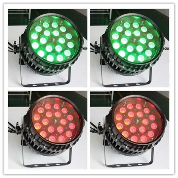 10 peças DMX512 LED PAR 64 luz 18x15w 5in1 rgbwa impermeável ao ar livre levou zoom luz par