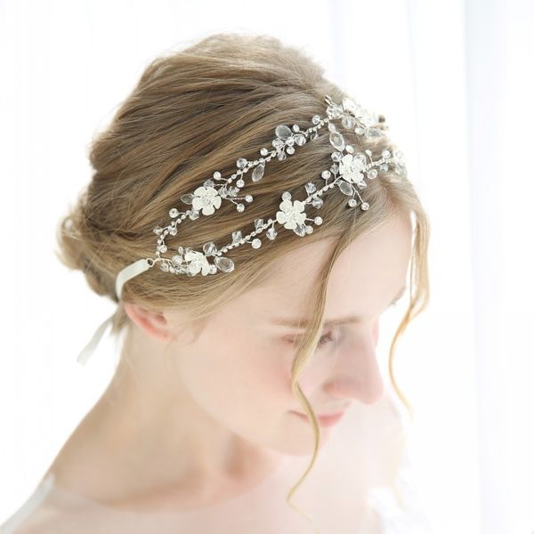 Charming Flower Bridal Hair Tiara Headband Hand Wired Wedding