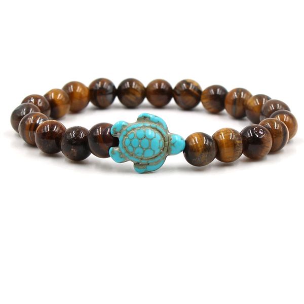 

new blue turquoise tortoise bracelet tigereye natural stone yoga women men bangles party for friend gift, Black