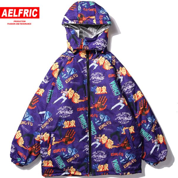 

2018 3d printed thick hooded parkas jackets men winter hip hop streetwear casual skateboard windbreaker coats men's parka kj192, Black