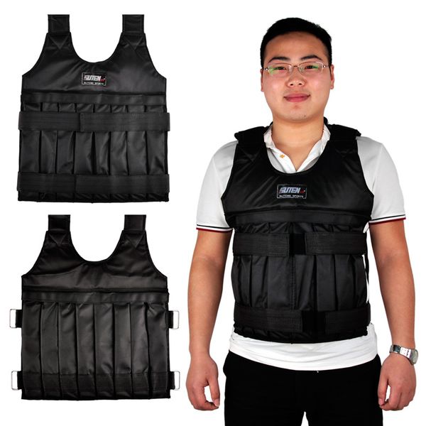 

suten 20kg weighted vest with sholder pads comfortable weight jacket adjustable sanda exercise boxing sand clothing (empty, Black;blue