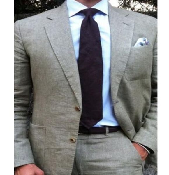 

2018 summer beach men suits grey linen for wedding classic terno blazer masculino prom custom made 2pieces(jacket+pant+tie, White;black