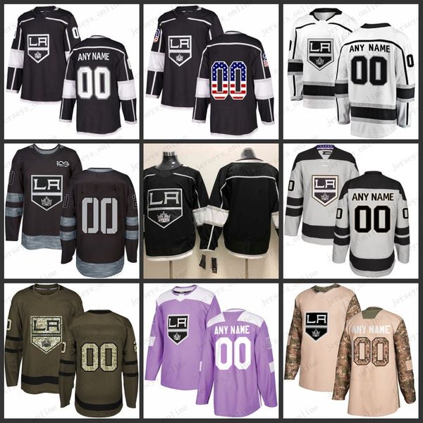 

custom mens women youth los angeles kings 8 drew doughty 11 anze kopitar 32 jonathan quick 77 jeff carter jerseys s-3xl, Black;red
