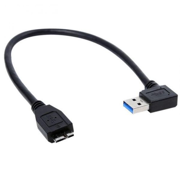 

30см USB 3.0 кабель Угловая мужчина к Micro B Кабельный разъем адаптера QJY99
