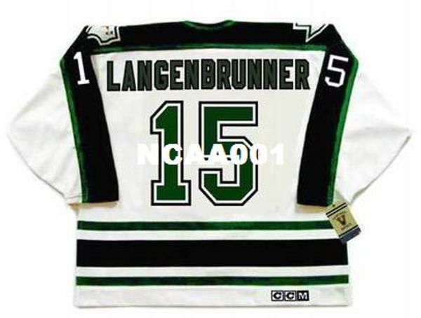 

mens #15 jamie langenbrunner dalla stars 1990's ccm vintage retro hockey jersey or custom any name or number retro jersey, Black;red