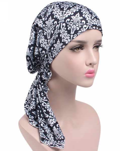 

new women head scarf chemo hat turban pre-tied headwear bandana headscarf tichel for cancer ladies turbante hair accessories