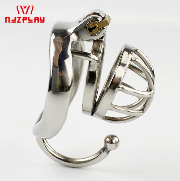 

new arrival super small male chastity device toys for men cock cage with testicular separated hook cock peins ring