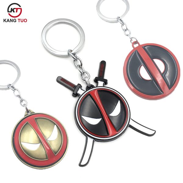 

movie deadpool figure doll mask logo keychian car keyring bag pendant jewelry for fans holder creative key chain gifts, Silver