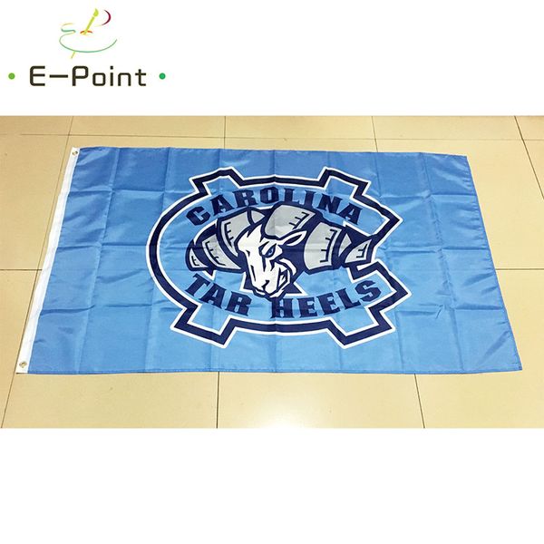 NCAA North Carolina Tar Heels Bandiera in poliestere 3ft * 5ft (150cm * 90cm) Bandiera Banner decorazione volante casa giardino regali all'aperto