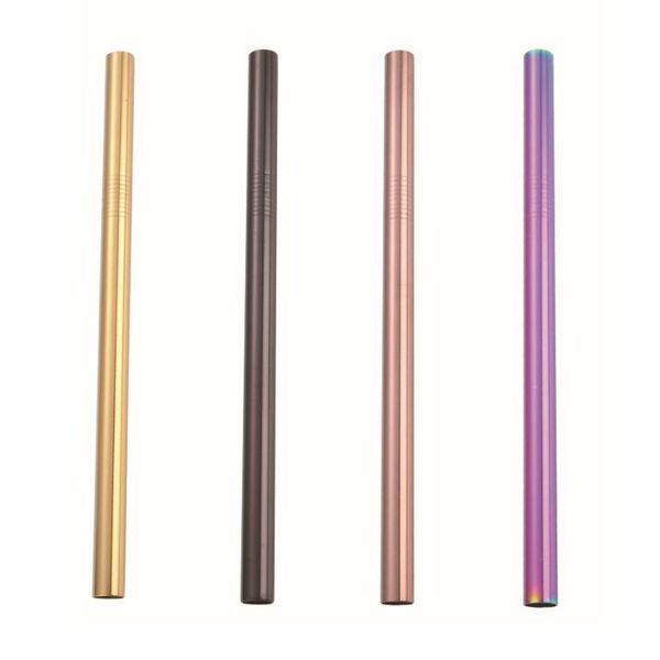 

304 stainless steel drinking straws 8.5" dia. 6mm/8mm/10mm/12mm bent and straight reusable drinking straws