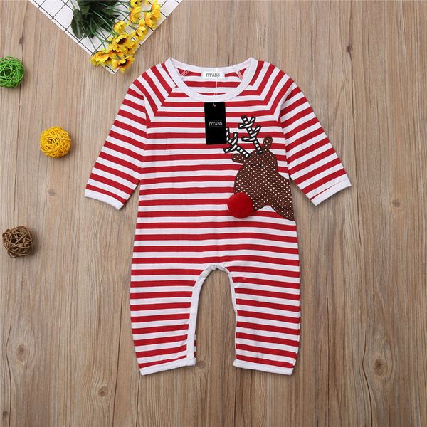 

emmababy newborn christmas boy girl striped long sleeve romper leisure fashion lovely baby child rompers outfits drop ship, Blue