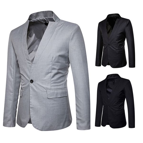 

new fashion mens blazers casual slim men fitted blazer single button office suit jacket, White;black