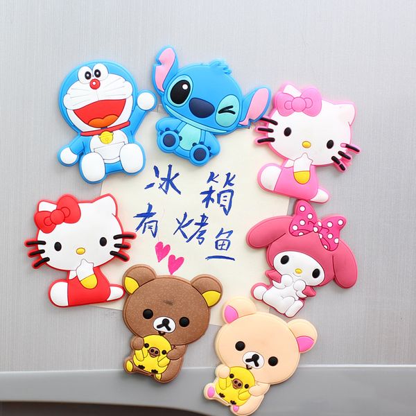 

10pcs/lot mixed color cartoon fridge magnet kawaii silicon gel refrigerator sticker kids gift home decor
