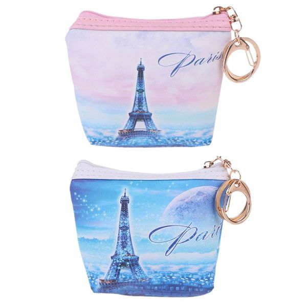 

fashion women girls printed change coin purse zipper wallet key holder pouch, Red;black