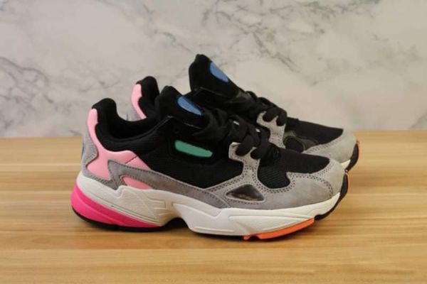 

with box)women falcon w casual shoes pink blue green yellow shoes, Black