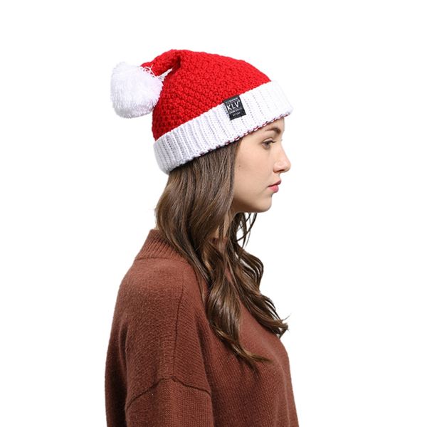 

sports outdoor running cap winter santa claus knitted wool hat halloween creative gift wool hat running cap for xmas holiday, Black;white
