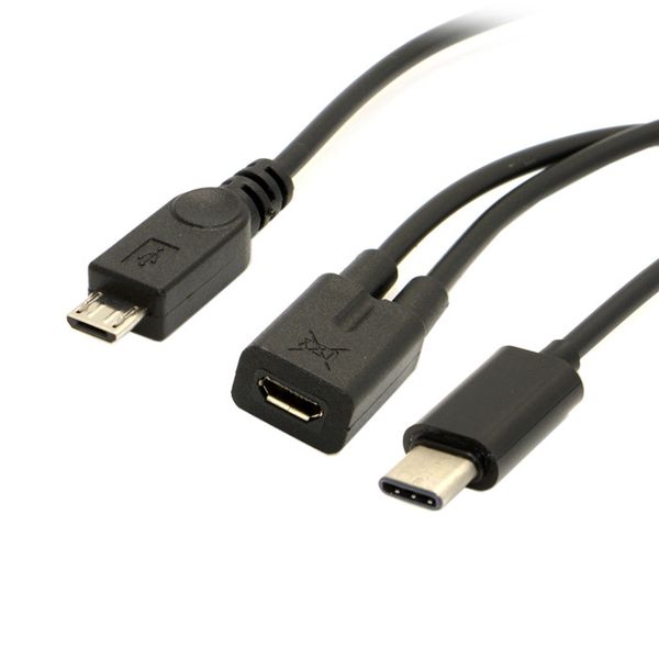 

Micro USB Женский к USB 3.1 USB-C тип C Micro USB мужской Splitter расширение зарядный кабель