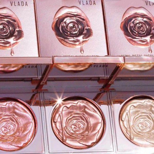 

New arrive makeup vlada petal metal highlighter gilded ro e dhl free