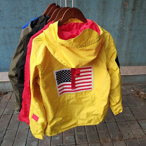 

Высокое качество 17ss флаг США с капюшоном гор-Текс пуловер толстовка с капюшоном с