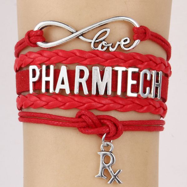 

ncrhgl infinity love pharmtech bracelets bangles r charm braided pu leather bracelet jewelry for male female drop shipping, Black