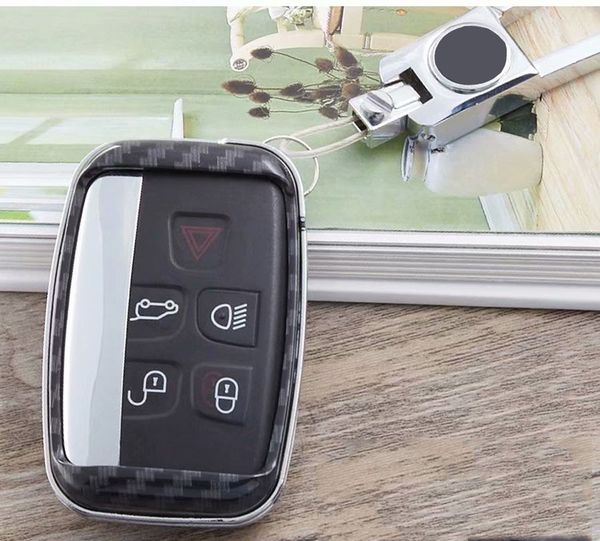

Углеродного волокна брелок крышка для JAGUAR XF XE XJL Smar Remout Key Holder Bag