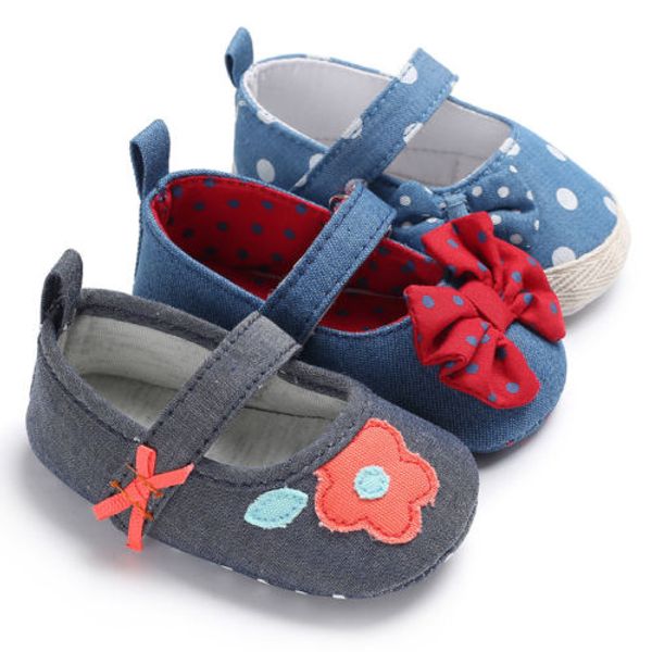 

lovely baby shoes newborn baby boys girl flowers bowknot crib slip on soft sole sports shoes buckle strap prewalker size 0-18m, Black