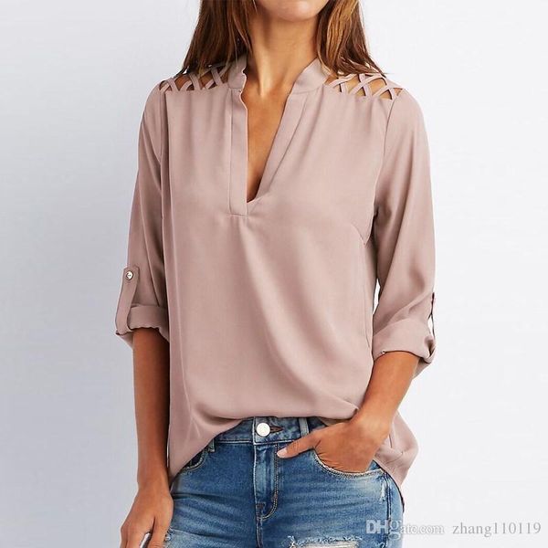 blusas cuello v 2018