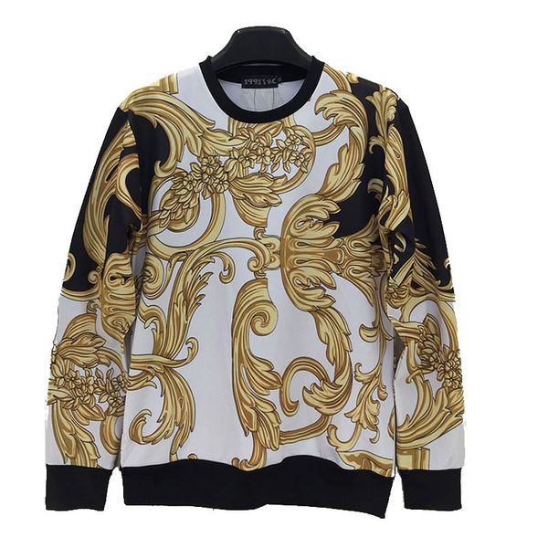 

New Fashion Luxury Gold Flower Hoodies Autumn and Winter Men Classic Sweatshirt 3D Casual Pullover Hoodies Sportswear M-3XL