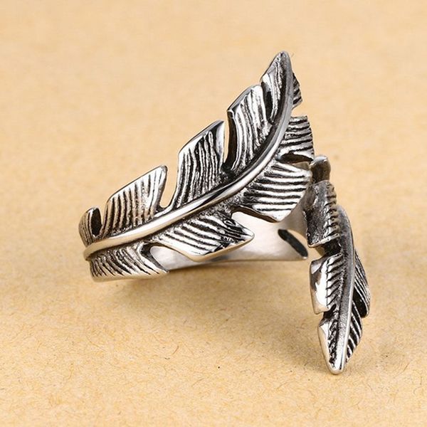 

vintage style men woman antique adjustable silver alloy feather ring band jewelry gift wedding/party/dance jewelry accessories