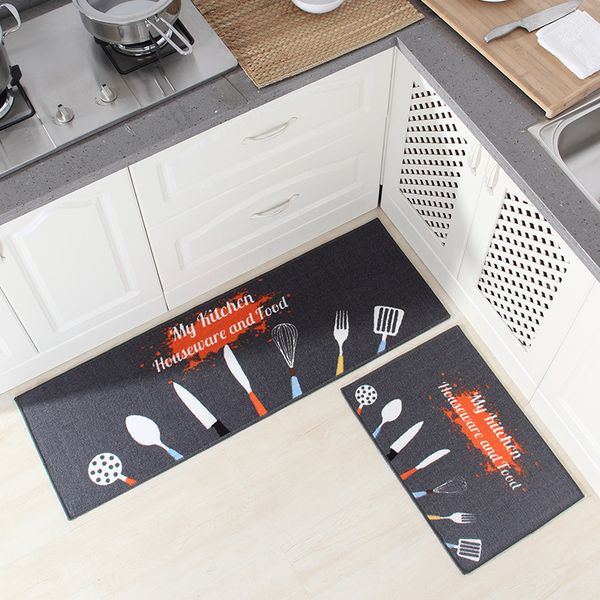 

kitchen accessory knife pattern theme carpet tapete soft fabric home kitchen floor mat anti slip rug home decor front door