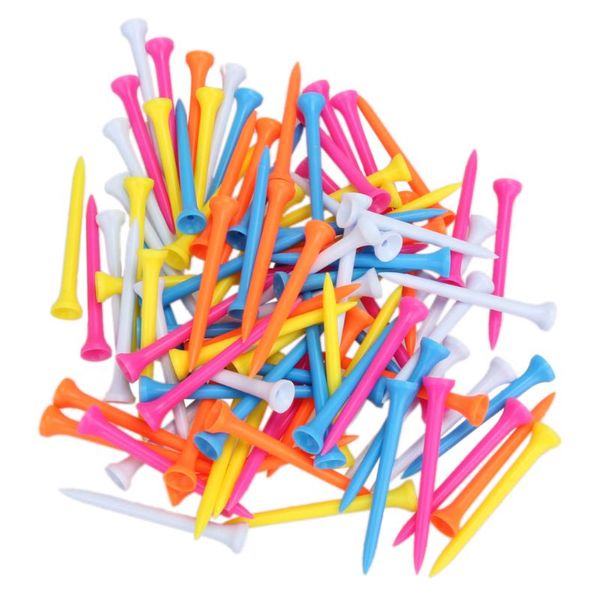 

100pcs mixed color plastic lightweight portable 100mm 5 different colors golf tees golf training aids wholesale