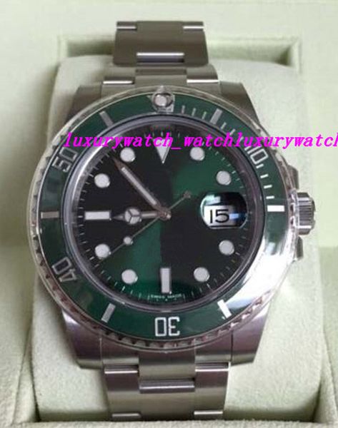 

box/certificate luxury watches stainless steel bracelet 116610 ceramic green dial new style 40mm mechanical automatic fashion men's wat, Slivery;brown