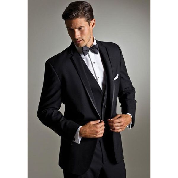 

new style one button black groom men suit tuxedos notch lapel groomsmen man mens wedding suits ( jacket+pants+vest+tie, White;black