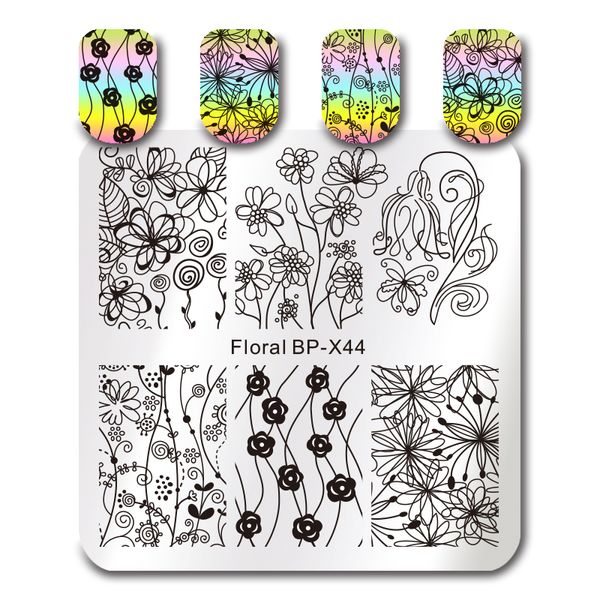

born pretty fruit nail art stamp template square flower wheel gear mechanical component floral image plate nail stamping plates, White