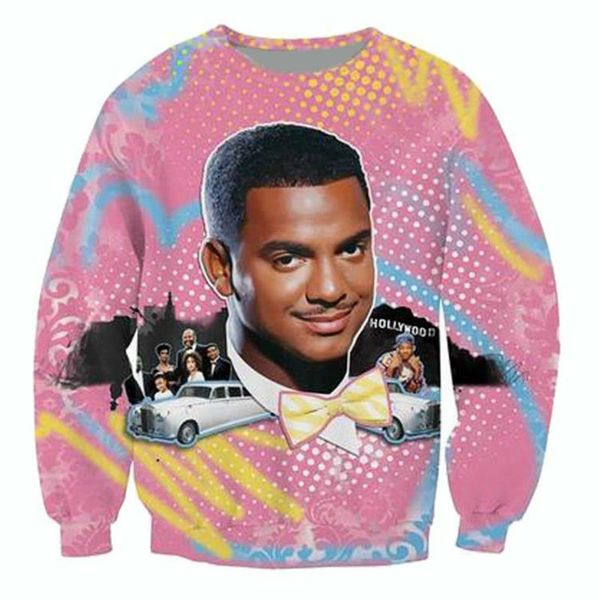 

new fashion fresh prince 3d print sweats fashion clothing women men sweatshirt casual pullovers k165, Black