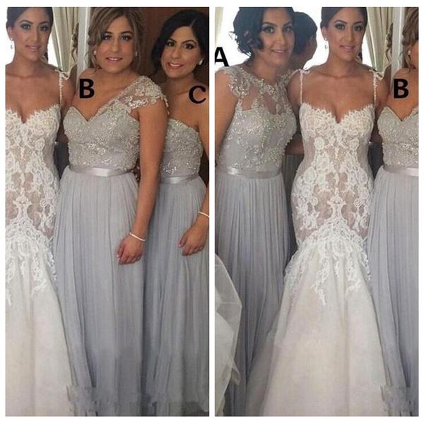 

formal long lace appliques a-line bridesmaids dresses 2021 custom 3 style vestidos de honor of maid bridesmaids party gowns cheap, White;pink